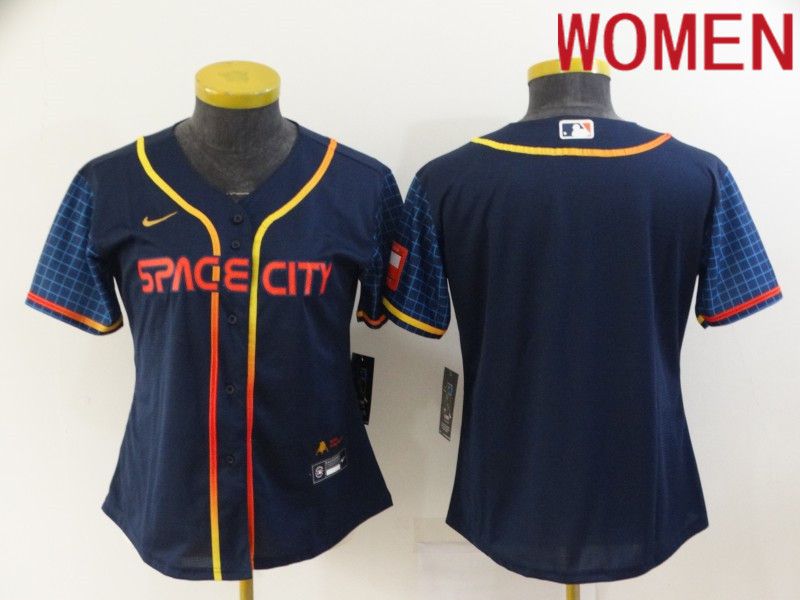 Women Houston Astros Blank Blue City Edition Game Nike 2022 MLB Jersey->women mlb jersey->Women Jersey